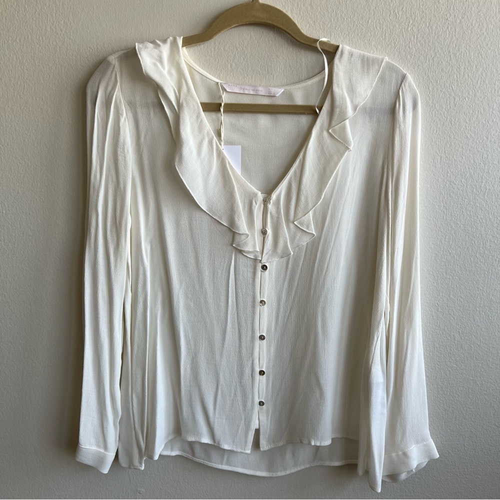 NWD Zara Ruffle Button Trafaluc Collection Blouse - Picture 1 of 7